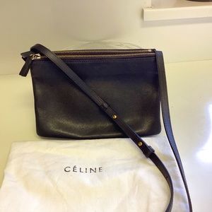 Celine black crossbody trio handbag